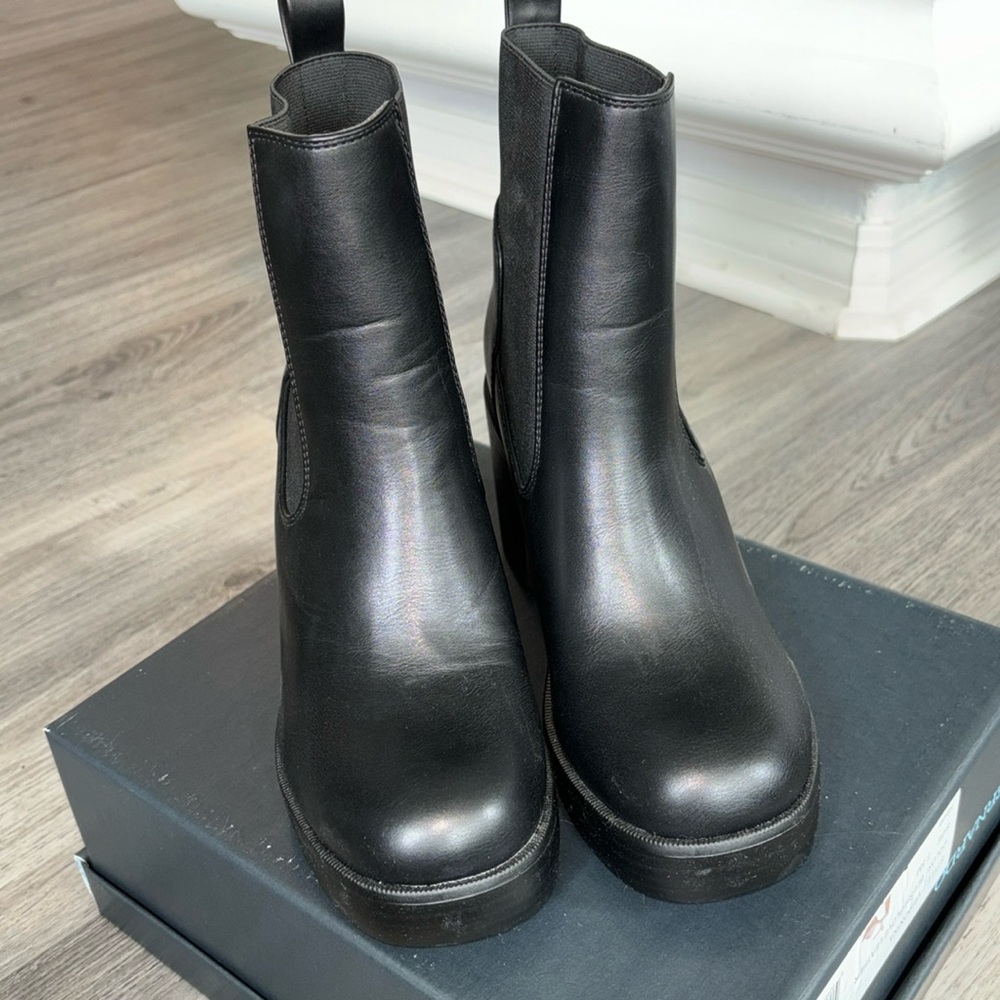 Black combat style boots